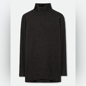 Jarbo Dark Gray Cashmere Olympia Oversized Turtleneck Size Large